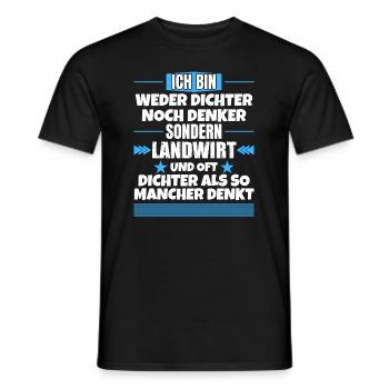 Neither poet nor thinker, but farmer - Men's T-Shirt - black - Front - AI Model Male 178 light (178cm)