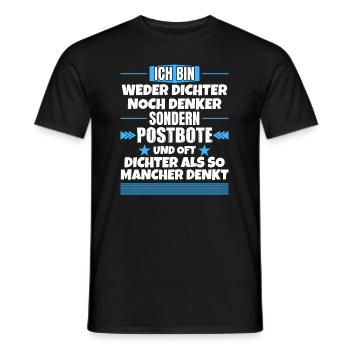 Ni poète ni penseur, mais facteur - T-shirt homme - noir - Devant - AI Model Male 178 light (178cm)