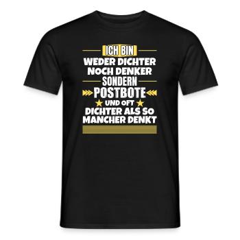 Ni poète ni penseur, mais facteur - T-shirt homme - noir - Devant - AI Model Male 178 light (178cm)