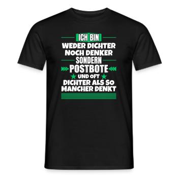 Ni poète ni penseur, mais facteur - T-shirt homme - noir - Devant - AI Model Male 178 light (178cm)
