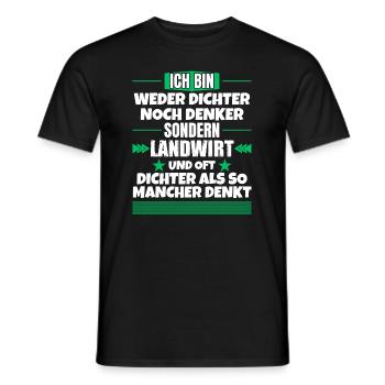 Neither poet nor thinker, but farmer - Men's T-Shirt - black - Front - AI Model Male 178 light (178cm)