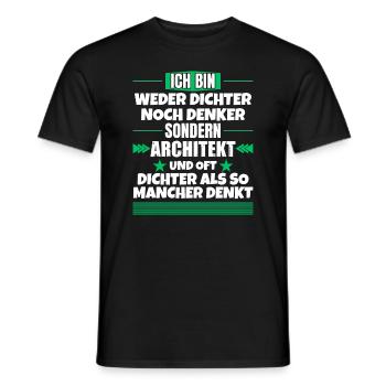 Ni poète ni penseur, mais architecte - T-shirt homme - noir - Devant - AI Model Male 178 light (178cm)