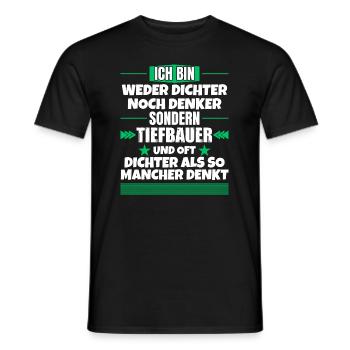 Ni poète ni penseur, mais ingénieur civil - T-shirt homme - noir - Devant - AI Model Male 178 light (178cm)