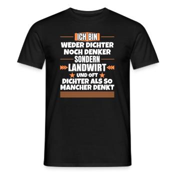 Neither poet nor thinker, but farmer - Men's T-Shirt - black - Front - AI Model Male 178 light (178cm)