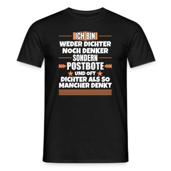Ni poète ni penseur, mais facteur - T-shirt homme - noir - Devant - AI Model Male 178 light (178cm)