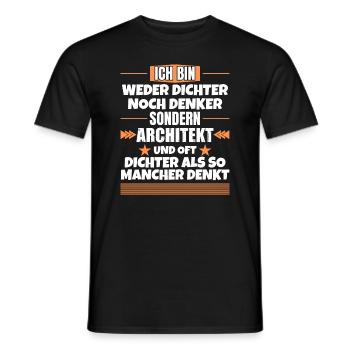 Ni poète ni penseur, mais architecte - T-shirt homme - noir - Devant - AI Model Male 178 light (178cm)