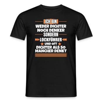 Neither a poet nor a thinker, but a decoy - Men's T-Shirt - black - Front - AI Model Male 178 light (178cm)