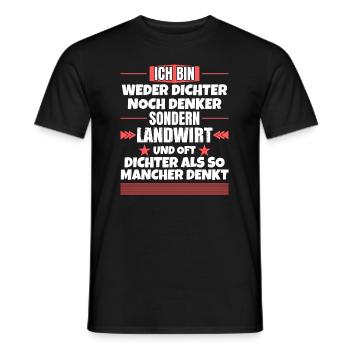 Neither a poet nor a thinker, but a farmer - Men's T-Shirt - black - Front - AI Model Male 178 light (178cm)