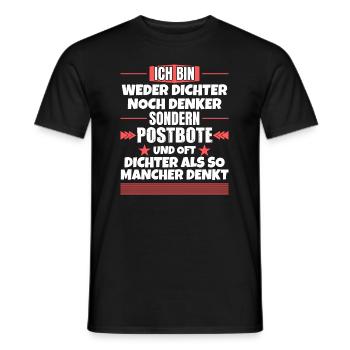 Ni poète ni penseur, mais facteur - T-shirt homme - noir - Devant - AI Model Male 178 light (178cm)