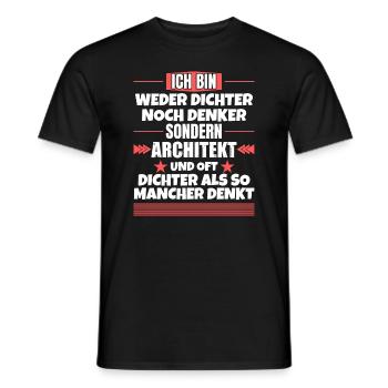 Ni poète ni penseur, mais architecte - T-shirt homme - noir - Devant - AI Model Male 178 light (178cm)