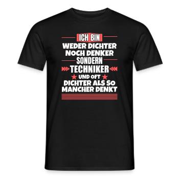 Neither poets nor thinkers, but technicians - Men's T-Shirt - black - Front - AI Model Male 178 light (178cm)