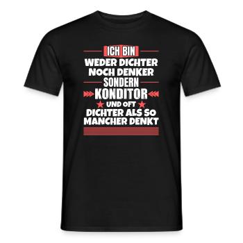 Neither poet nor thinker, but confectioner - Men's T-Shirt - black - Front - AI Model Male 178 light (178cm)