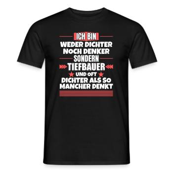 Ni poète ni penseur, mais ingénieur civil - T-shirt homme - noir - Devant - AI Model Male 178 light (178cm)