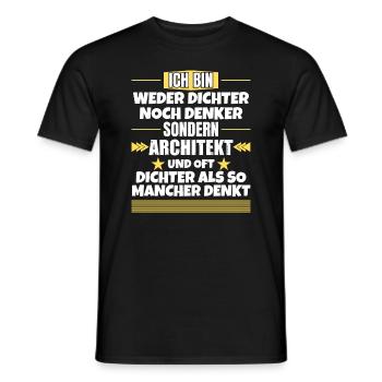 Ni poète ni penseur, mais architecte - T-shirt homme - noir - Devant - AI Model Male 178 light (178cm)