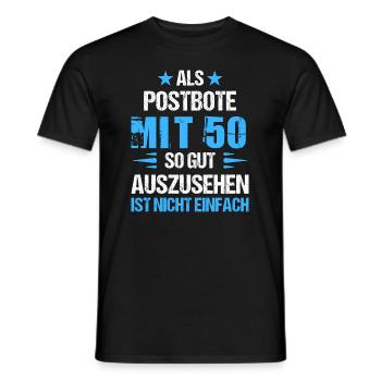 À 50 ans, beau facteur - T-shirt homme - noir - Devant - AI Model Male 178 light (178cm)
