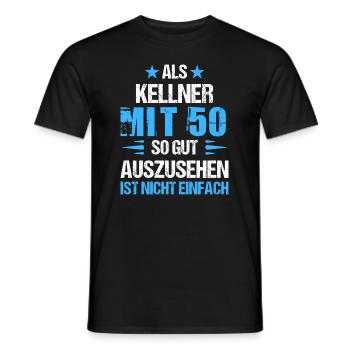 Avec 50 beaux serveurs - T-shirt homme - noir - Devant - AI Model Male 178 light (178cm)