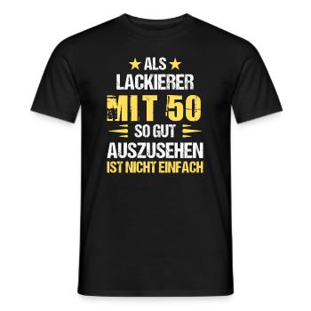 With 50 good-looking painter - Men's T-Shirt - black - Front - AI Model Male 178 light (178cm)