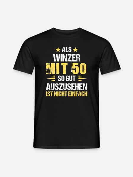 With 50 good-looking winemaker - Men's T-Shirt - black