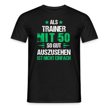 Good looking trainer at 50 - Men's T-Shirt - black - Front - AI Model Male 178 light (178cm)