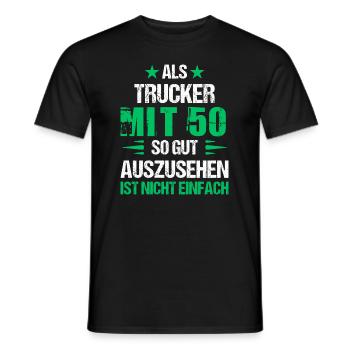 Good looking trucker at 50 - Men's T-Shirt - black - Front - AI Model Male 178 light (178cm)