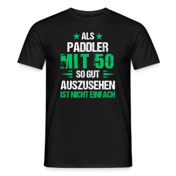 At 50, good looking paddler - Men's T-Shirt - black - Front - AI Model Male 178 light (178cm)