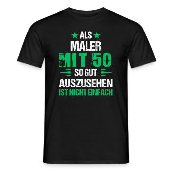 Mit 50 gut aussehender Maler - Männer T-Shirt - Schwarz - Vorne - AI Model Male 178 light (178cm)