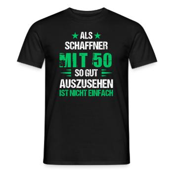 At 50 handsome conductor - Men's T-Shirt - black - Front - AI Model Male 178 light (178cm)