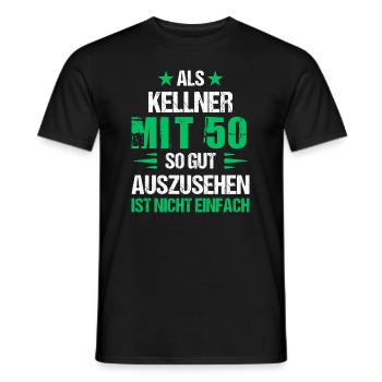 Avec 50 beaux serveurs - T-shirt homme - noir - Devant - AI Model Male 178 light (178cm)