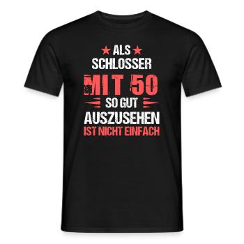 Avec 50 beaux serruriers - T-shirt homme - noir - Devant - AI Model Male 178 light (178cm)