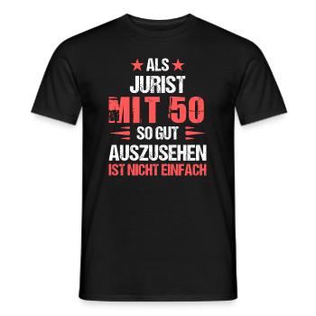 À 50 ans, bel avocat - T-shirt homme - noir - Devant - AI Model Male 178 light (178cm)