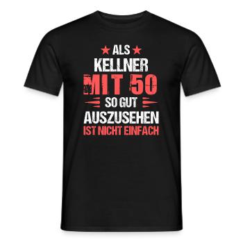 Avec 50 beau serveur - T-shirt homme - noir - Devant - AI Model Male 178 light (178cm)