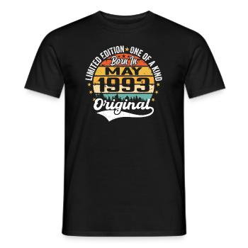 Mai 1993 Cadeau d’anniversaire né en mai 1993 - T-shirt homme - noir - Devant - AI Model Male 178 light (178cm)