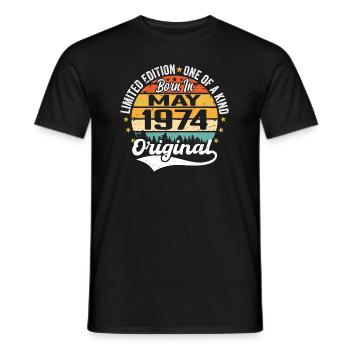 Cadeau d’anniversaire mai 1974 né en mai 1974 - T-shirt homme - noir - Devant - AI Model Male 178 light (178cm)