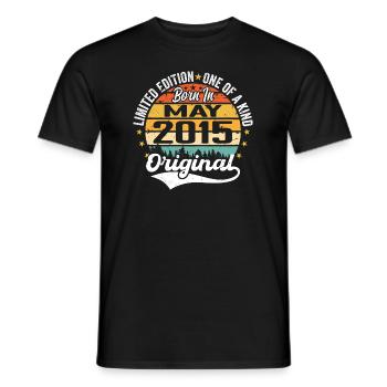 Mai 2015 Cadeau d’anniversaire Né en Mai 2015 - T-shirt homme - noir - Devant - AI Model Male 178 light (178cm)
