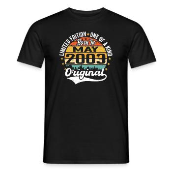 Mai 2003 Cadeau d’anniversaire né en Mai 2003 - T-shirt homme - noir - Devant - AI Model Male 178 light (178cm)
