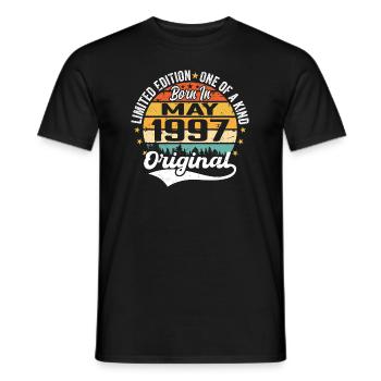 Cadeau d’anniversaire mai 1997 né en mai 1997 - T-shirt homme - noir - Devant - AI Model Male 178 light (178cm)