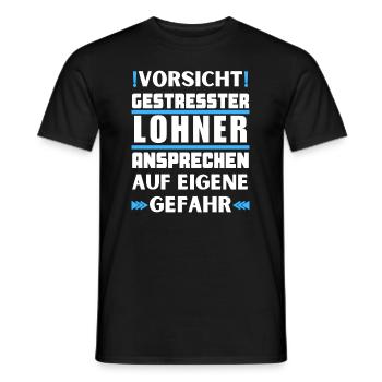 Gestresster Lohner nicht ansprechen! - Männer T-Shirt - Schwarz - Vorne - AI Model Male 178 light (178cm)