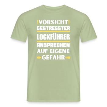 Don't talk to stressed decoy leaders! - Men's T-Shirt - sage - Front - AI Model Male 178 light (178cm)