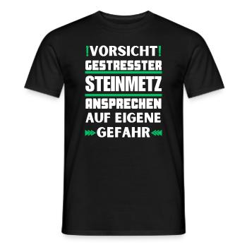 Gestresster Steinmetz nicht ansprechen! - Männer T-Shirt - Schwarz - Vorne - AI Model Male 178 light (178cm)