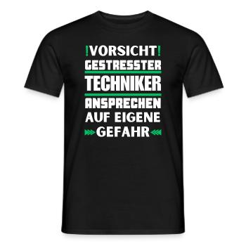 Ne parlez pas à un technicien stressé ! - T-shirt homme - noir - Devant - AI Model Male 178 light (178cm)