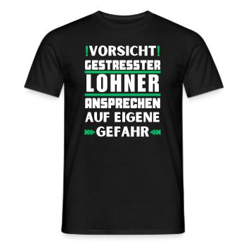 Gestresster Lohner nicht ansprechen! - Männer T-Shirt - Schwarz - Vorne - AI Model Male 178 light (178cm)