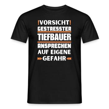 Gestresster Tiefbauer nicht ansprechen! - Männer T-Shirt - Schwarz - Vorne - AI Model Male 178 light (178cm)