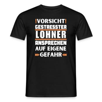 Gestresster Lohner nicht ansprechen! - Männer T-Shirt - Schwarz - Vorne - AI Model Male 178 light (178cm)