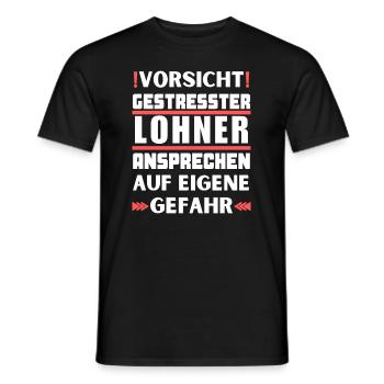 Gestresster Lohner nicht ansprechen! - Männer T-Shirt - Schwarz - Vorne - AI Model Male 178 light (178cm)