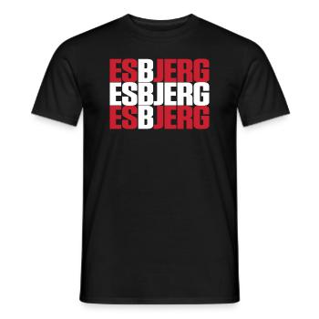 Esbjerg Denmark Flag - Men's T-Shirt - black - Front - AI Model Male 178 light (178cm)