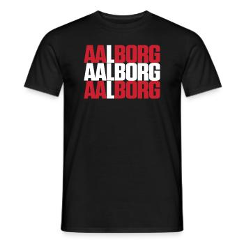 Aalborg Denmark Flag - Men's T-Shirt - black - Front - AI Model Male 178 light (178cm)