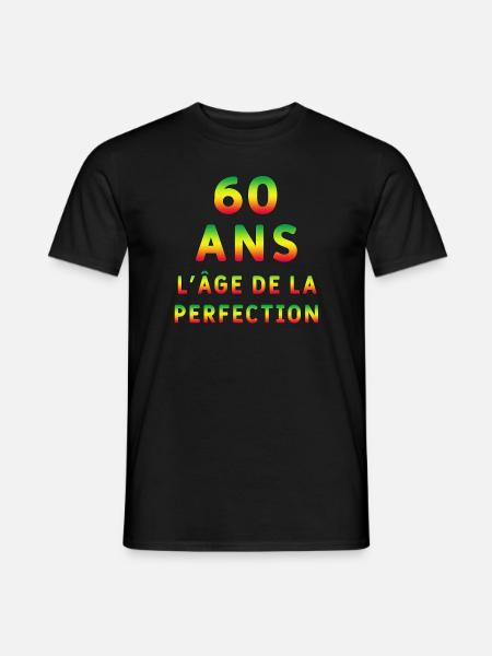 60 YEARS AGE OF PERFECTION - Men's T-Shirt - black