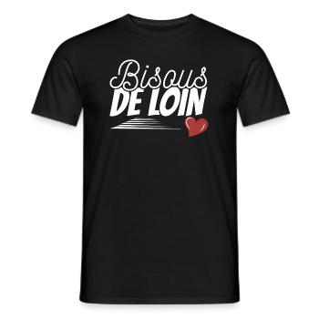 Bisous de loin - T-shirt homme - noir - Devant - AI Model Male 178 light (178cm)