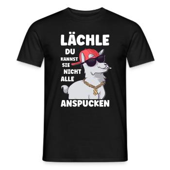 Lächle du kannst sie nicht alle Alpaka Sprüche - Männer T-Shirt - Schwarz - Vorne - AI Model Male 178 light (178cm)