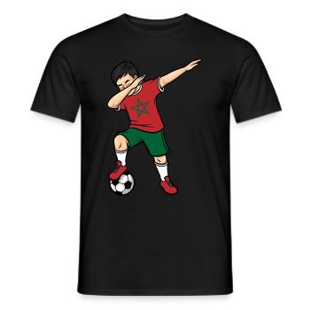 Dabbing Joueur de football garçons Maroc Football - T-shirt homme - noir - Devant - AI Model Male 178 light (178cm)